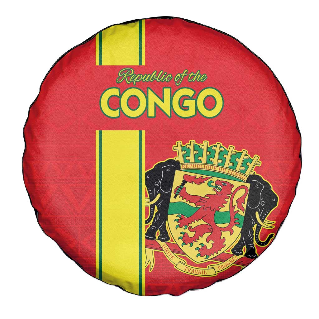 Republique du Congo Football Spare Tire Cover Go Ba Diabulu ya Mbwaki Red Color - African Pride