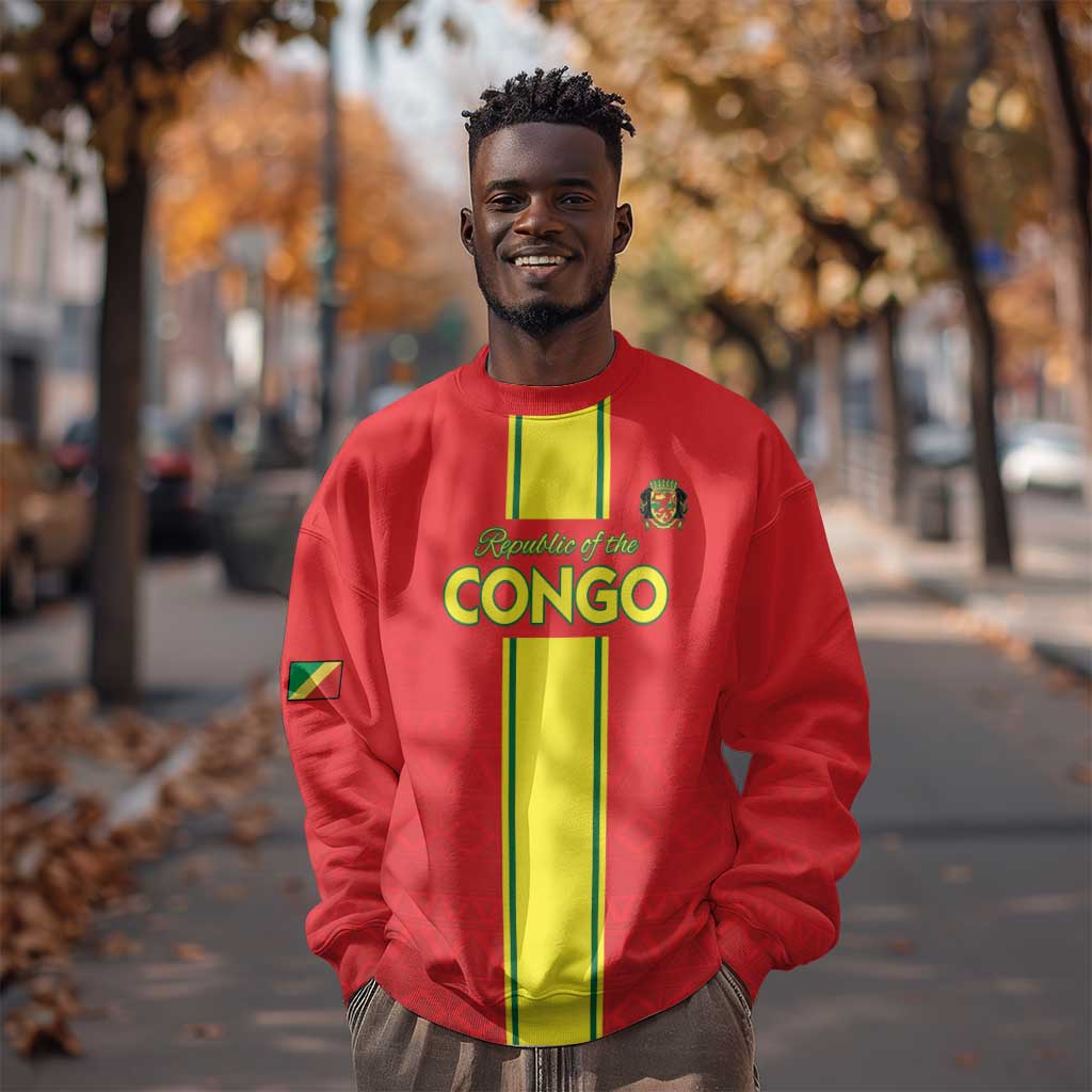Custom Republique du Congo Football Sweatshirt Go Ba Diabulu ya Mbwaki Red Color - African Pride
