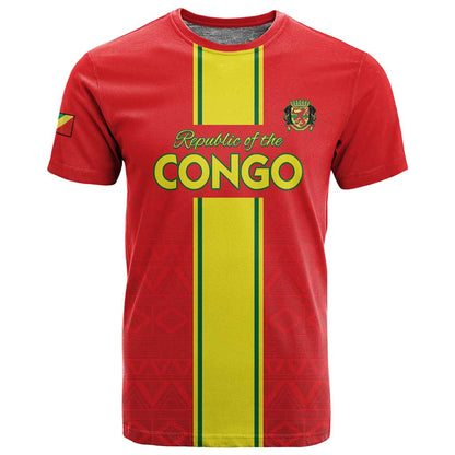Custom Republique du Congo Football T shirt Go Ba Diabulu ya Mbwaki Red Color - African Pride