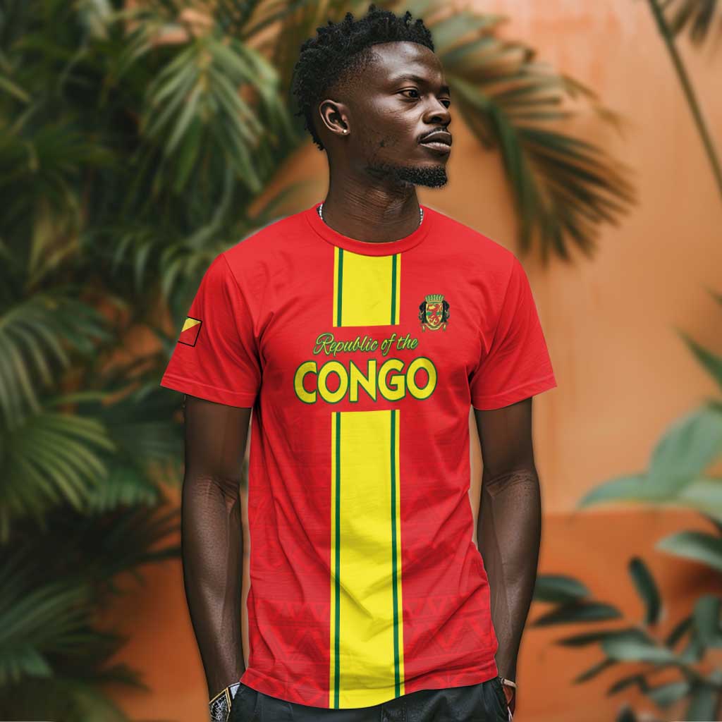 Custom Republique du Congo Football T shirt Go Ba Diabulu ya Mbwaki Red Color - African Pride