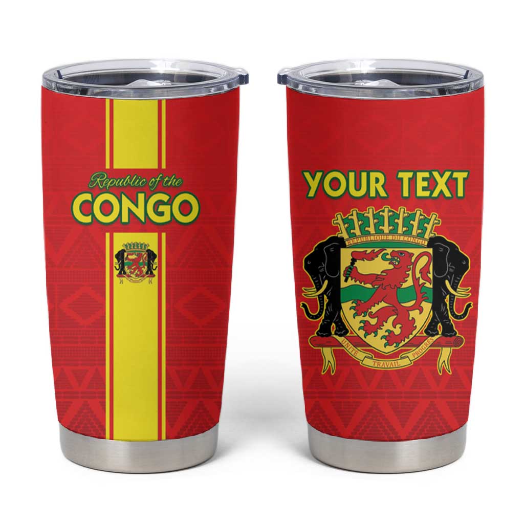 Custom Republique du Congo Football Tumbler Cup Go Ba Diabulu ya Mbwaki Red Color - African Pride