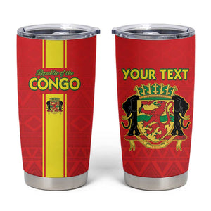 Custom Republique du Congo Football Tumbler Cup Go Ba Diabulu ya Mbwaki Red Color - African Pride