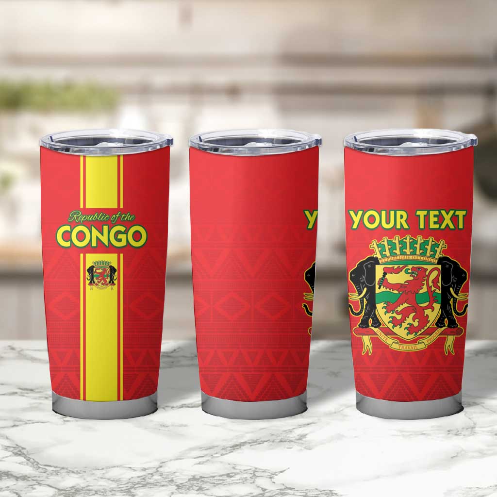 Custom Republique du Congo Football Tumbler Cup Go Ba Diabulu ya Mbwaki Red Color - African Pride