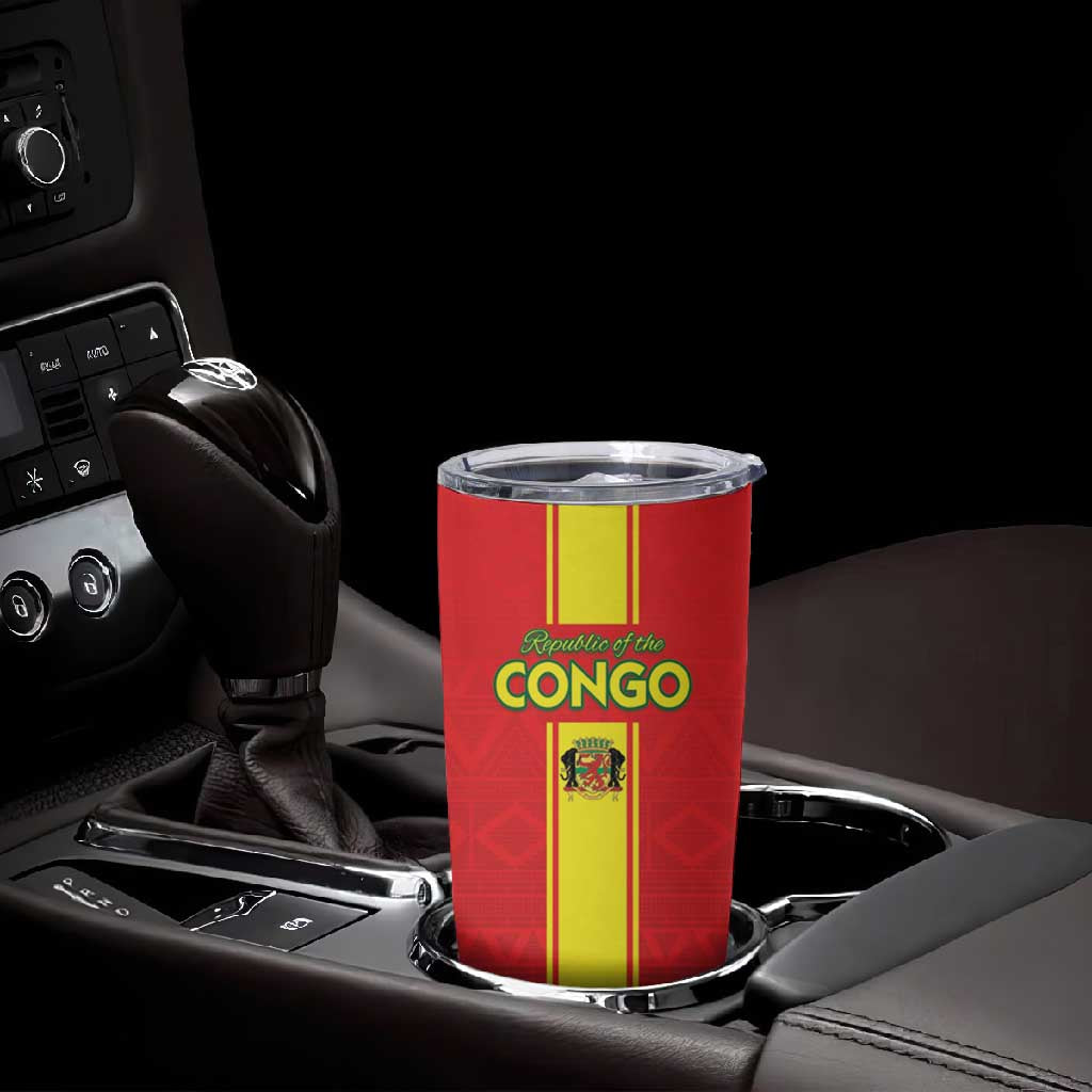 Custom Republique du Congo Football Tumbler Cup Go Ba Diabulu ya Mbwaki Red Color - African Pride