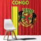 Republique du Congo Football Window Curtain Go Ba Diabulu ya Mbwaki Red Color - African Pride