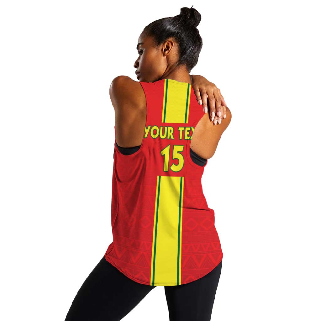 Custom Republique du Congo Football Women Racerback Tank Go Ba Diabulu ya Mbwaki Red Color - African Pride