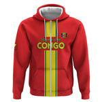 Custom Republique du Congo Football Zip Hoodie Go Ba Diabulu ya Mbwaki Red Color - African Pride