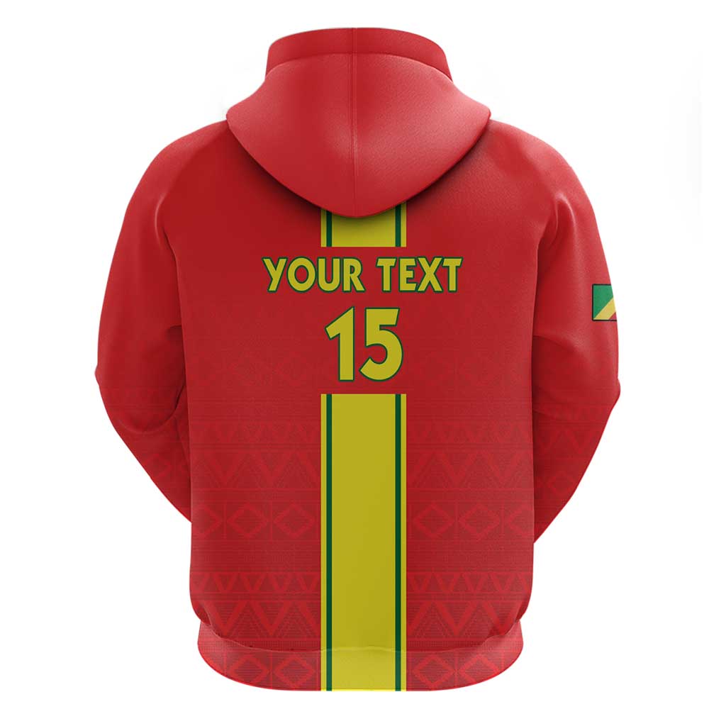 Custom Republique du Congo Football Zip Hoodie Go Ba Diabulu ya Mbwaki Red Color - African Pride