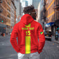 Custom Republique du Congo Football Zip Hoodie Go Ba Diabulu ya Mbwaki Red Color - African Pride
