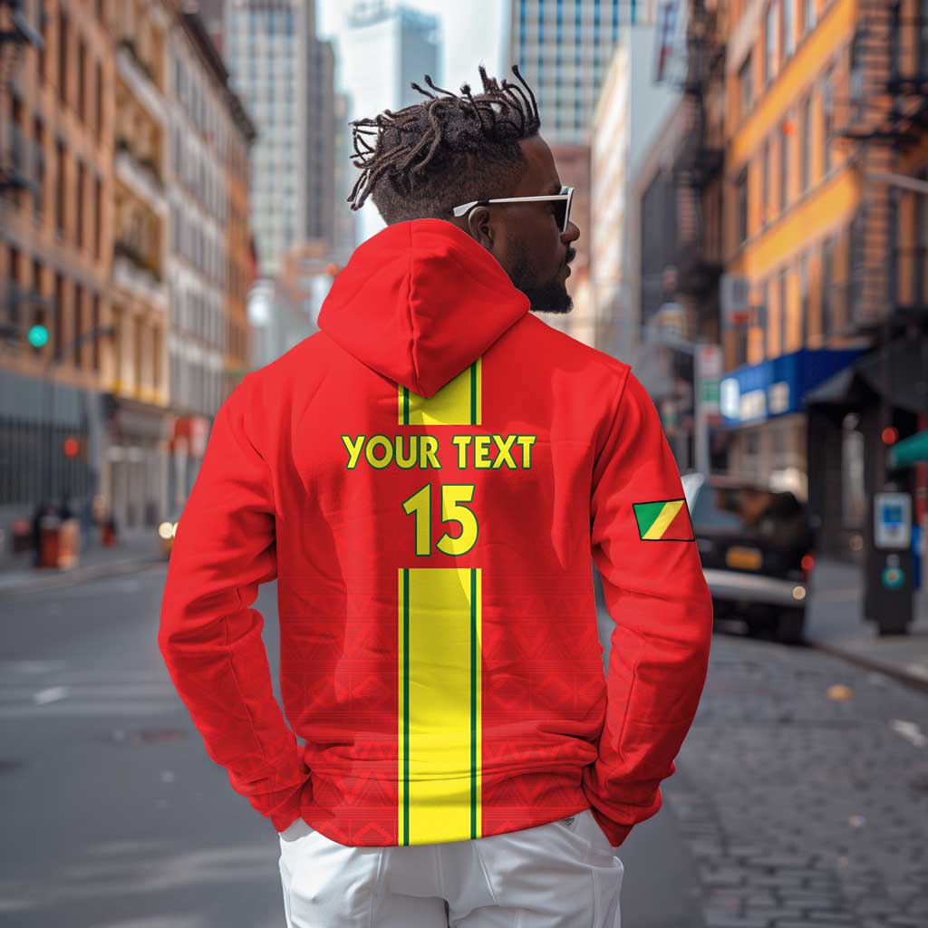 Custom Republique du Congo Football Zip Hoodie Go Ba Diabulu ya Mbwaki Red Color - African Pride