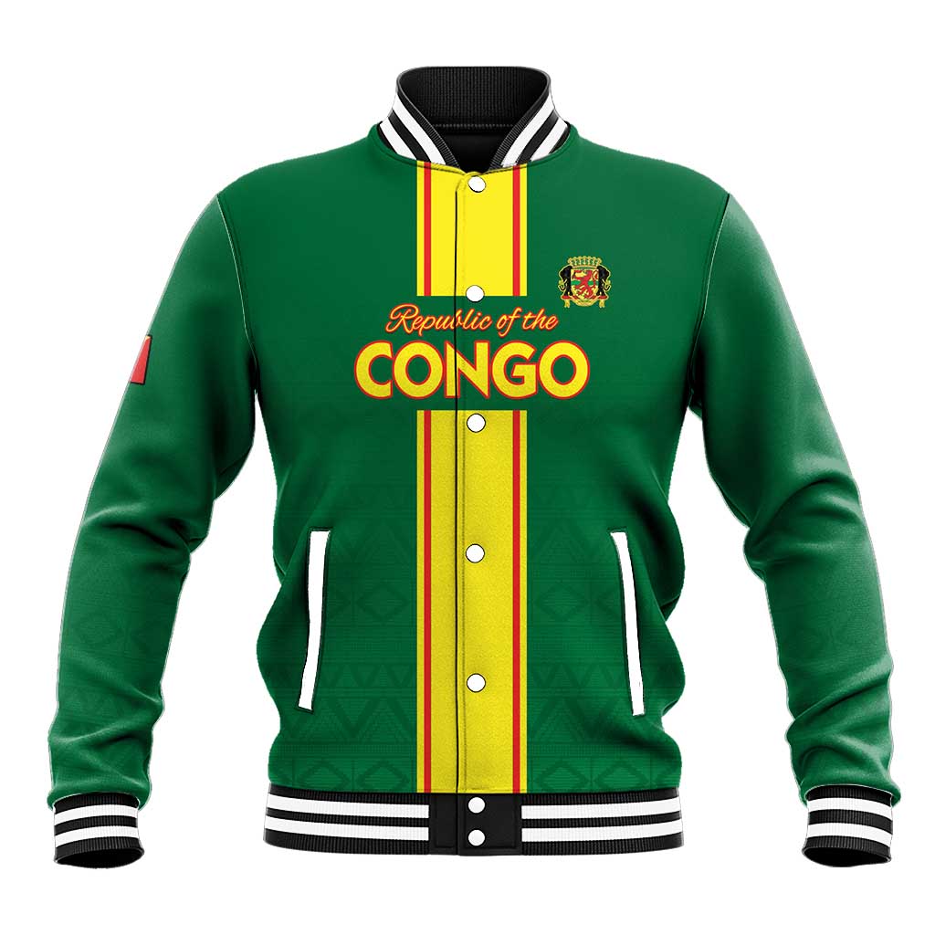Custom Republique du Congo Football Baseball Jacket Go Ba Diabulu ya Mbwaki Green Color - African Pride