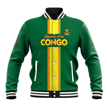Custom Republique du Congo Football Baseball Jacket Go Ba Diabulu ya Mbwaki Green Color - African Pride