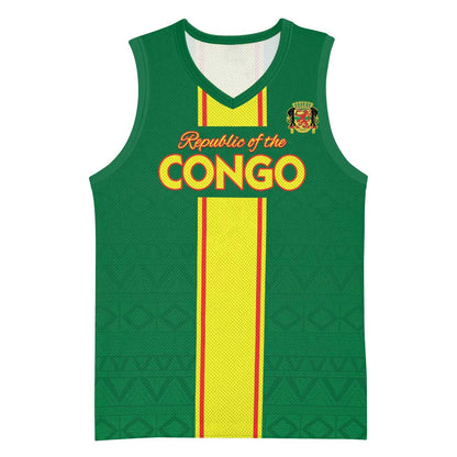 Custom Republique du Congo Football Basketball Jersey Go Ba Diabulu ya Mbwaki Green Color - African Pride