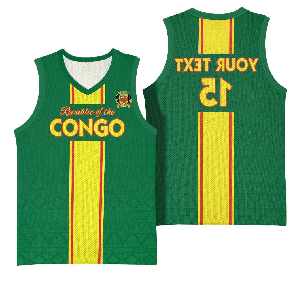 Custom Republique du Congo Football Basketball Jersey Go Ba Diabulu ya Mbwaki Green Color - African Pride