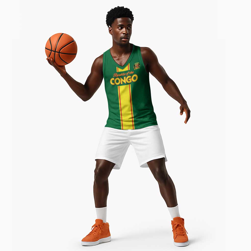 Custom Republique du Congo Football Basketball Jersey Go Ba Diabulu ya Mbwaki Green Color - African Pride