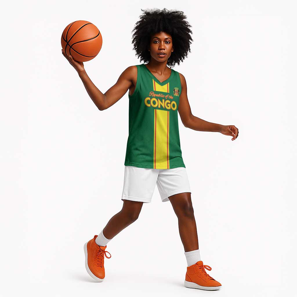Custom Republique du Congo Football Basketball Jersey Go Ba Diabulu ya Mbwaki Green Color - African Pride