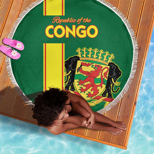 Republique du Congo Football Beach Blanket Go Ba Diabulu ya Mbwaki Green Color - African Pride