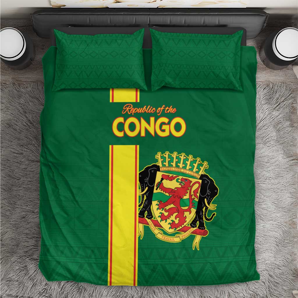 Republique du Congo Football Bedding Set Go Ba Diabulu ya Mbwaki Green Color - African Pride