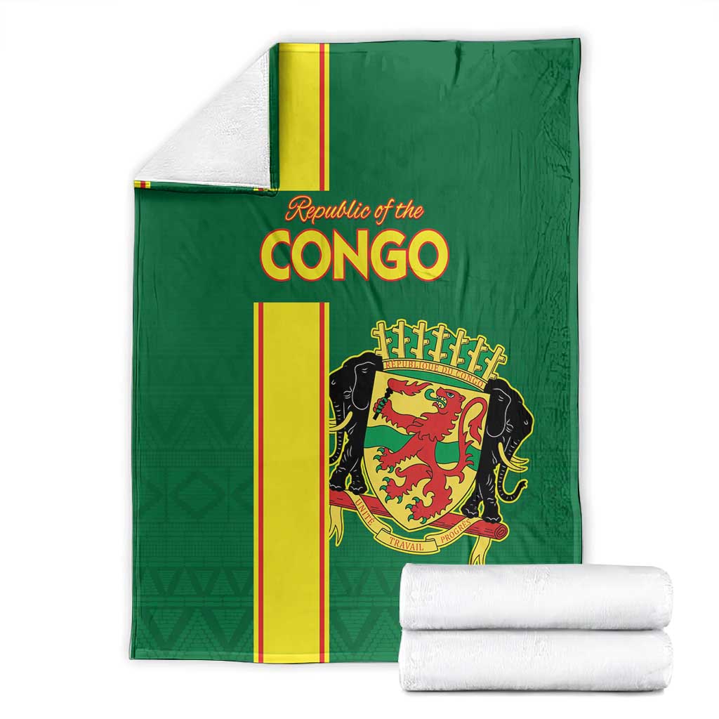 Republique du Congo Football Blanket Go Ba Diabulu ya Mbwaki Green Color - African Pride
