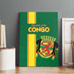 Republique du Congo Football Canvas Wall Art Go Ba Diabulu ya Mbwaki Green Color - African Pride