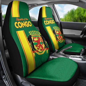 Republique du Congo Football Car Seat Cover Go Ba Diabulu ya Mbwaki Green Color - African Pride