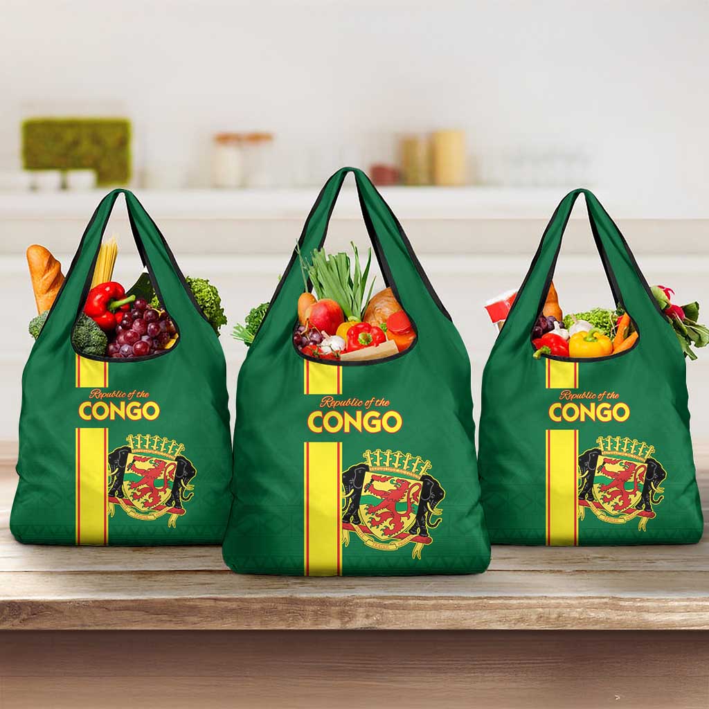 Republique du Congo Football Grocery Bag Go Ba Diabulu ya Mbwaki Green Color - African Pride