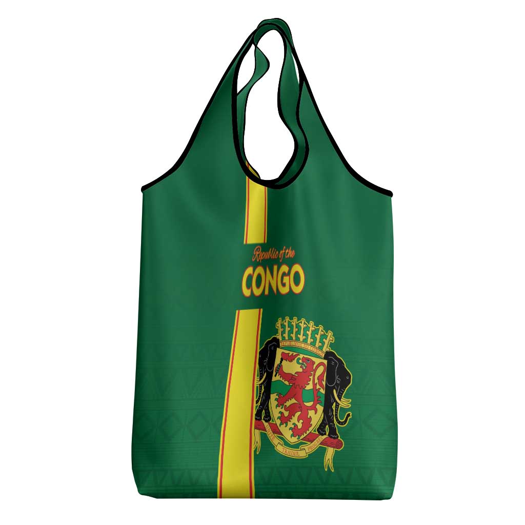 Republique du Congo Football Grocery Bag Go Ba Diabulu ya Mbwaki Green Color - African Pride