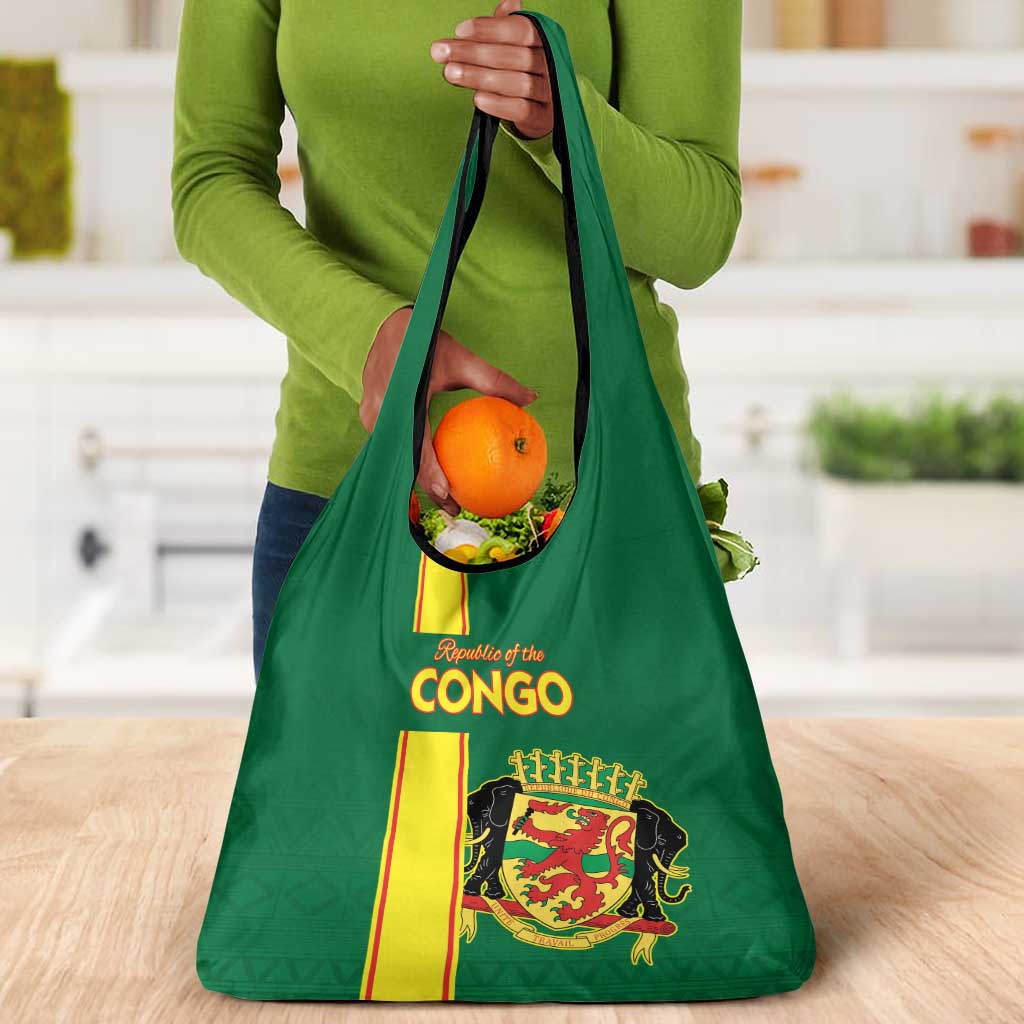 Republique du Congo Football Grocery Bag Go Ba Diabulu ya Mbwaki Green Color - African Pride