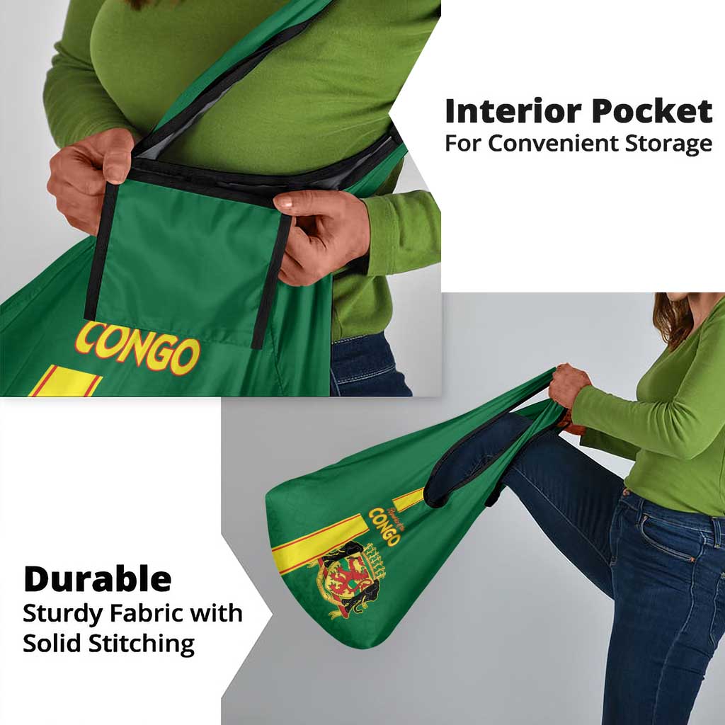 Republique du Congo Football Grocery Bag Go Ba Diabulu ya Mbwaki Green Color - African Pride