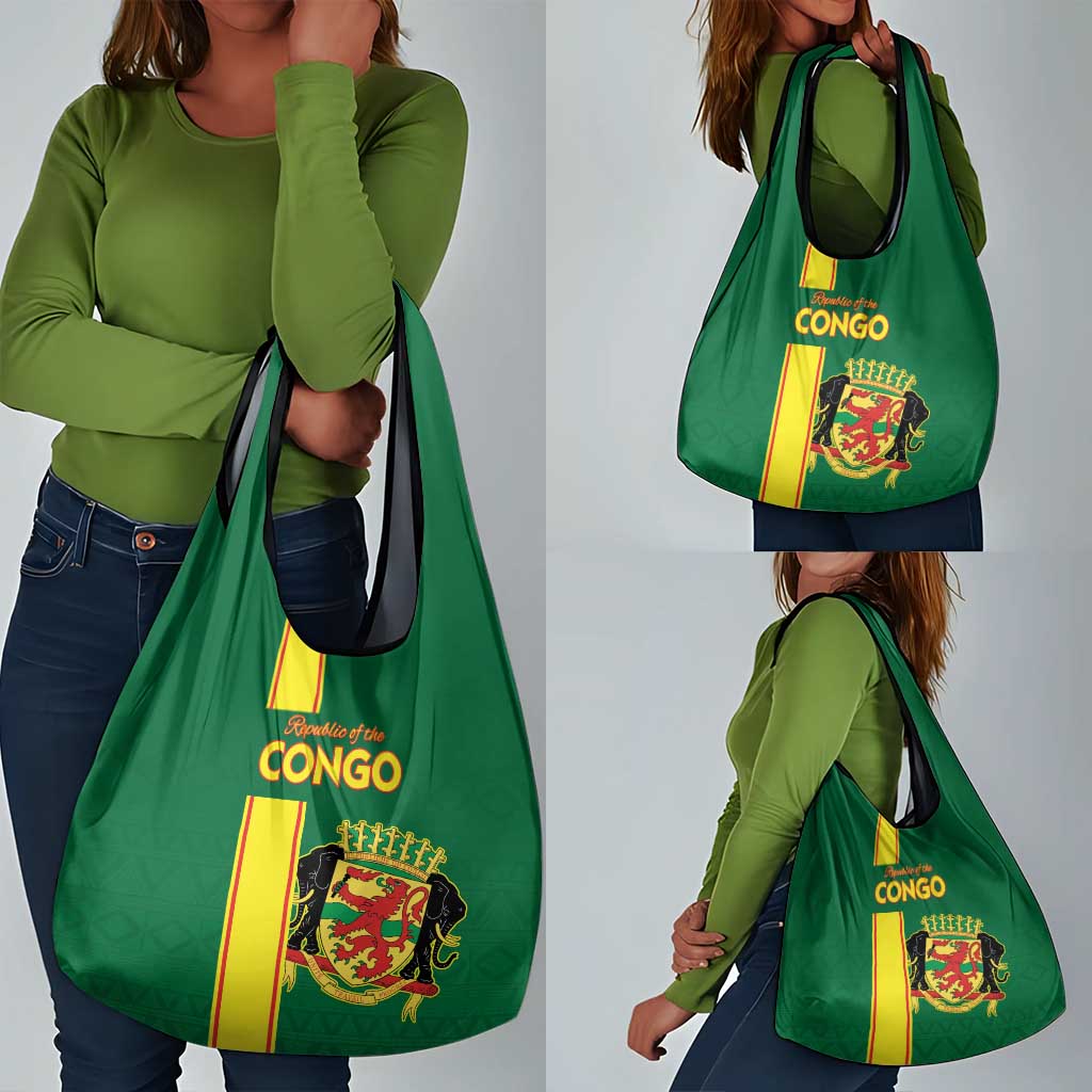 Republique du Congo Football Grocery Bag Go Ba Diabulu ya Mbwaki Green Color - African Pride