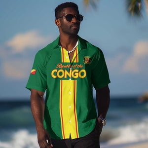Custom Republique du Congo Football Hawaiian Shirt Go Ba Diabulu ya Mbwaki Green Color - African Pride