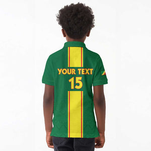 Custom Republique du Congo Football Kid Polo Shirt Go Ba Diabulu ya Mbwaki Green Color - African Pride