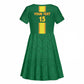 Custom Republique du Congo Football Kid Short Sleeve Dress Go Ba Diabulu ya Mbwaki Green Color - African Pride