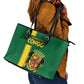 Republique du Congo Football Leather Tote Bag Go Ba Diabulu ya Mbwaki Green Color - African Pride