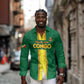 Custom Republique du Congo Football Long Sleeve Button Shirt Go Ba Diabulu ya Mbwaki Green Color - African Pride