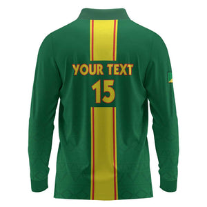 Custom Republique du Congo Football Long Sleeve Polo Shirt Go Ba Diabulu ya Mbwaki Green Color - African Pride