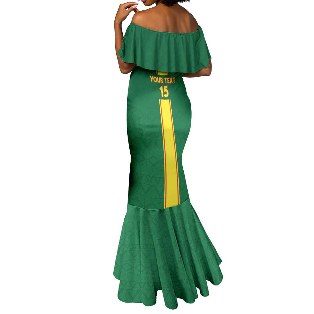 Custom Republique du Congo Football Mermaid Dress Go Ba Diabulu ya Mbwaki Green Color - African Pride