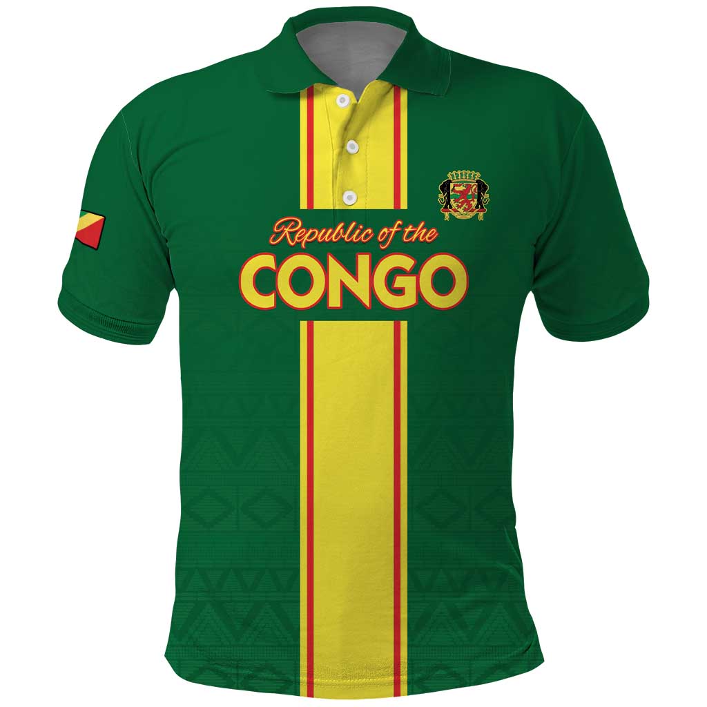 Custom Republique du Congo Football Polo Shirt Go Ba Diabulu ya Mbwaki Green Color - African Pride