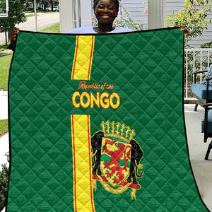 Republique du Congo Football Quilt Go Ba Diabulu ya Mbwaki Green Color - African Pride