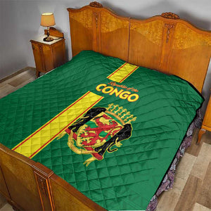 Republique du Congo Football Quilt Go Ba Diabulu ya Mbwaki Green Color - African Pride