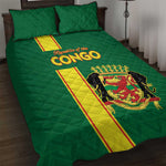 Republique du Congo Football Quilt Bed Set Go Ba Diabulu ya Mbwaki Green Color - African Pride
