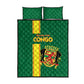 Republique du Congo Football Quilt Bed Set Go Ba Diabulu ya Mbwaki Green Color - African Pride
