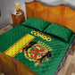 Republique du Congo Football Quilt Bed Set Go Ba Diabulu ya Mbwaki Green Color - African Pride
