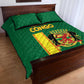 Republique du Congo Football Quilt Bed Set Go Ba Diabulu ya Mbwaki Green Color - African Pride