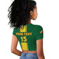 Custom Republique du Congo Football Raglan Cropped T shirt Go Ba Diabulu ya Mbwaki Green Color - African Pride