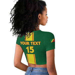 Custom Republique du Congo Football Raglan Cropped T shirt Go Ba Diabulu ya Mbwaki Green Color - African Pride