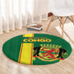 Republique du Congo Football Round Carpet Go Ba Diabulu ya Mbwaki Green Color - African Pride