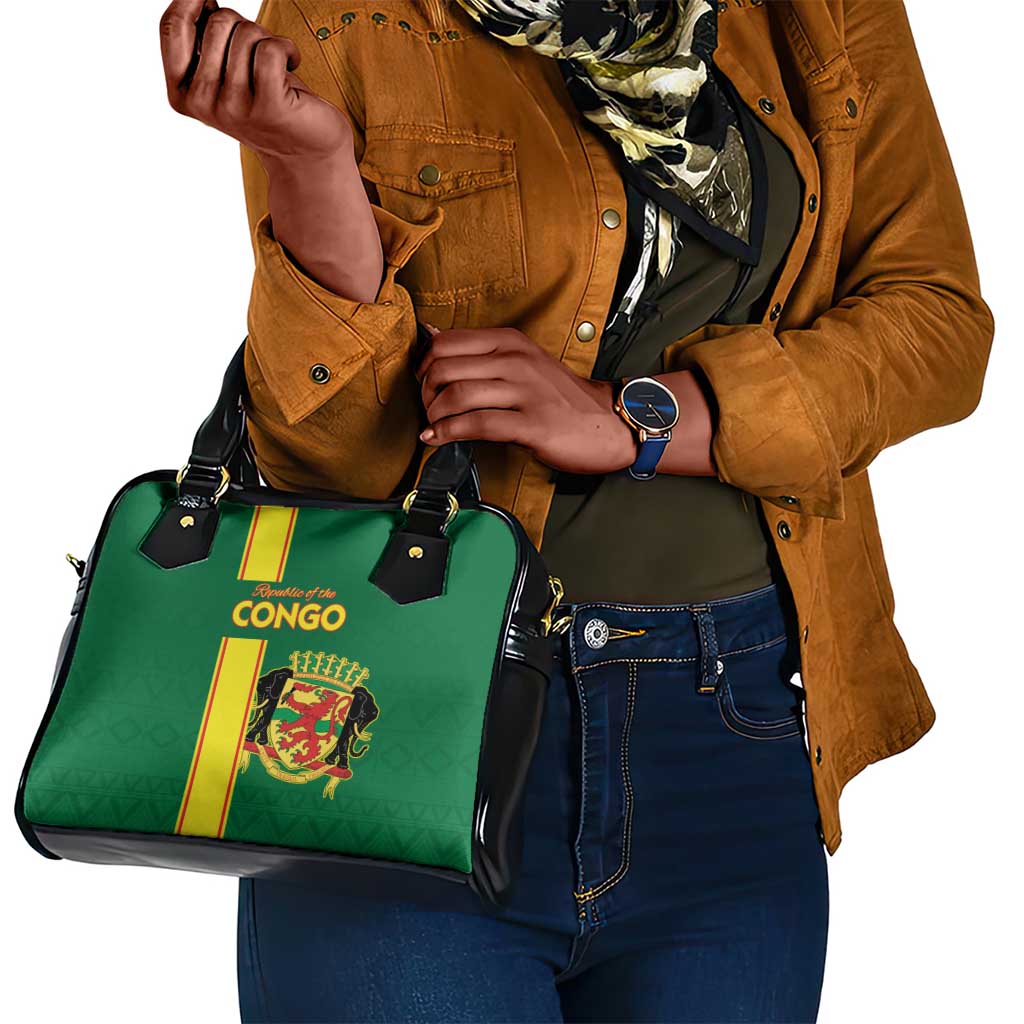 Republique du Congo Football Shoulder Handbag Go Ba Diabulu ya Mbwaki Green Color - African Pride
