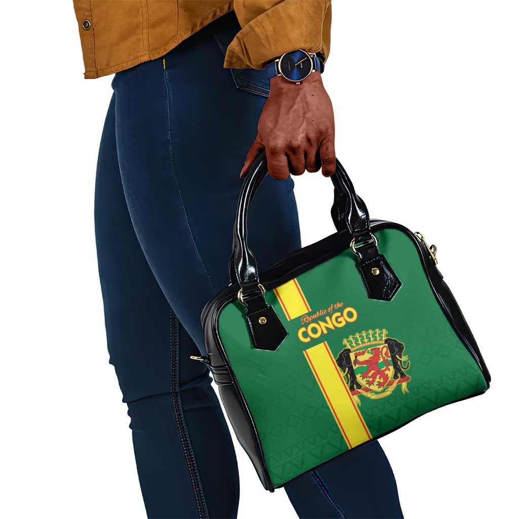 Republique du Congo Football Shoulder Handbag Go Ba Diabulu ya Mbwaki Green Color - African Pride