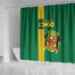 Republique du Congo Football Shower Curtain Go Ba Diabulu ya Mbwaki Green Color - African Pride